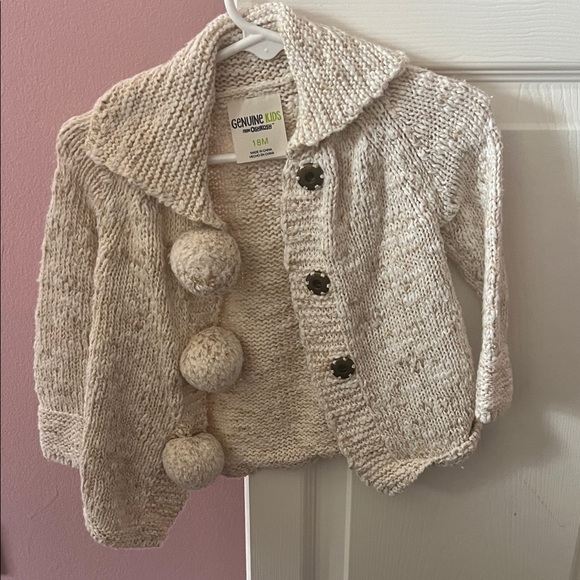 Genuine Kids From Oshkosh Other - Girls Genuine Kids Beige Knit Cardigan -  Size 18 Months